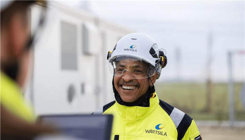 Two engineers on energy storage site