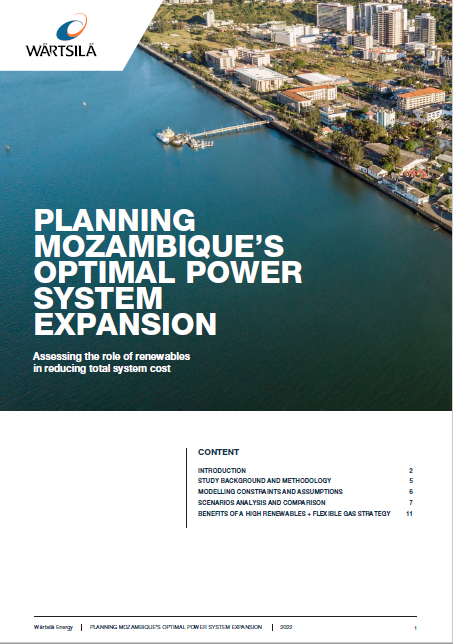 Image of the white paper - planning Mozambique's optimal power system expansion. 