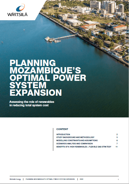 Image of the white paper - planning Mozambique's optimal power system expansion. 