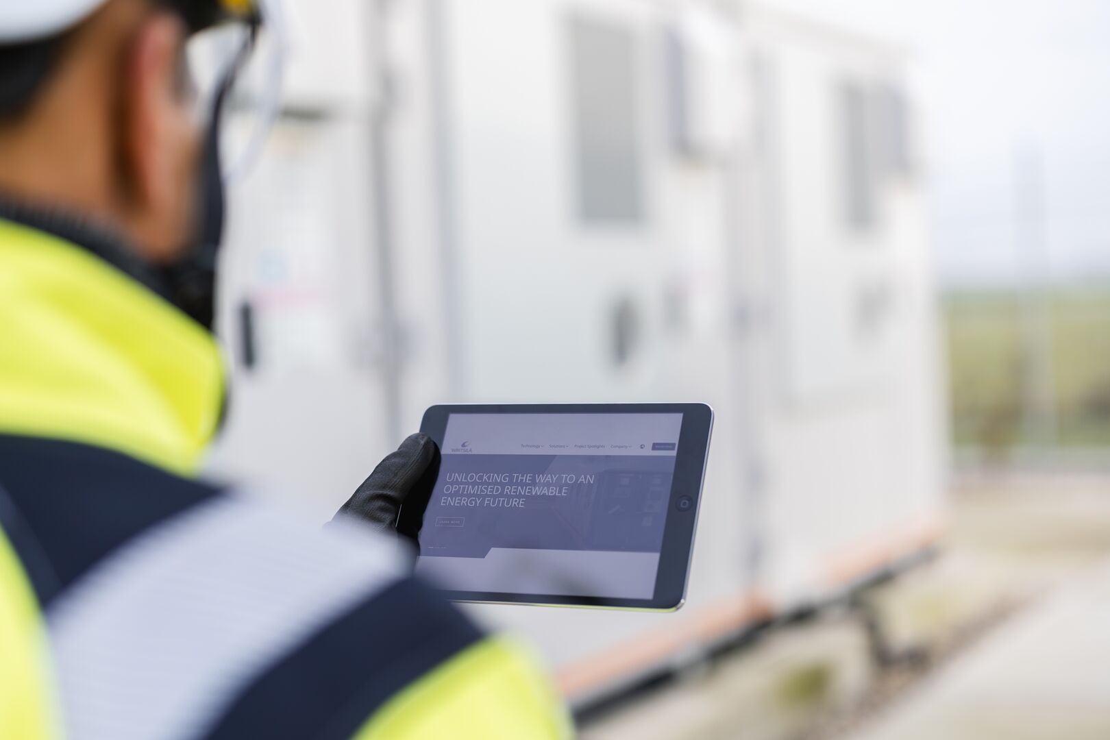 Service team member holding IPad