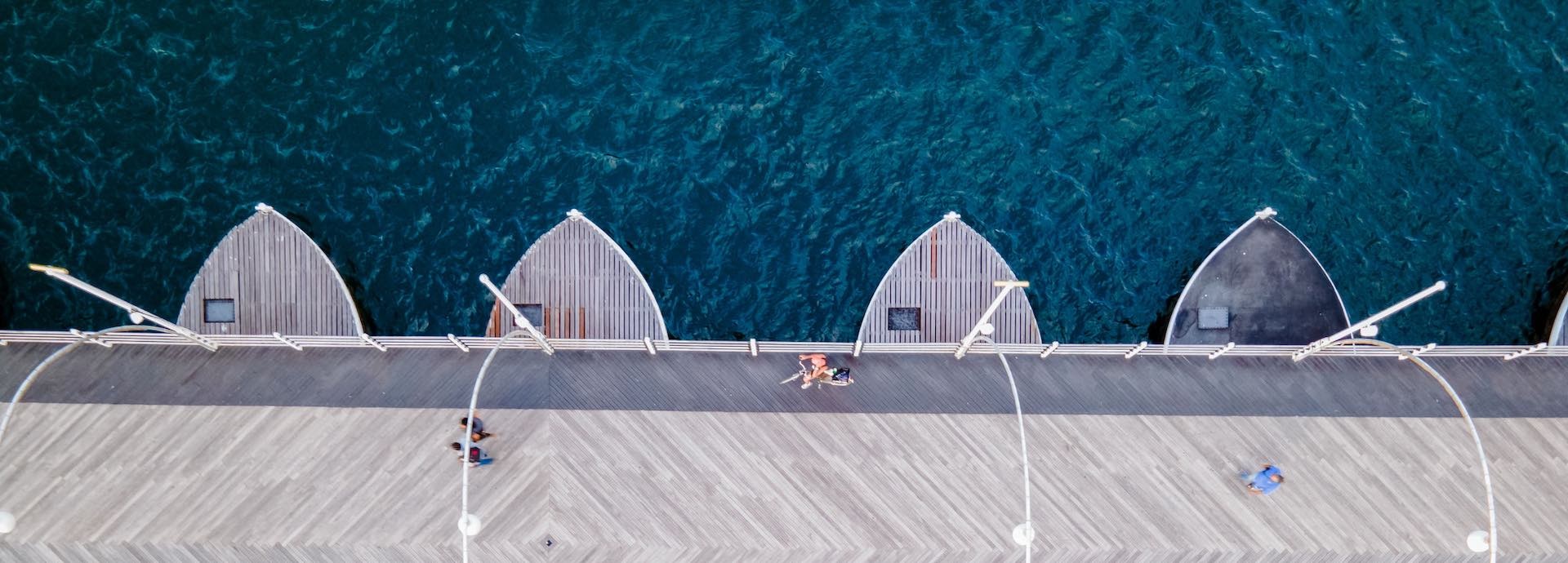 bridge, ocean, blue ocean