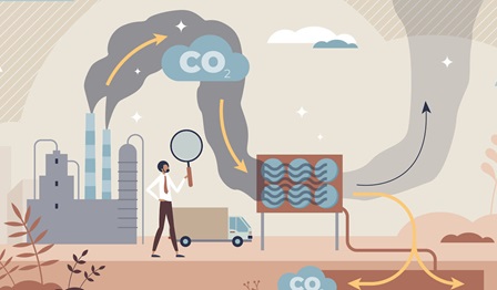 Carbon tech, Carbon, CO2, illustration