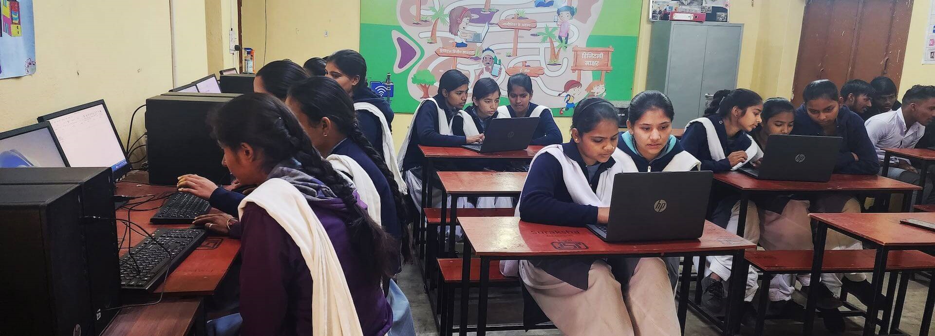 Classroom, India, students in classroom