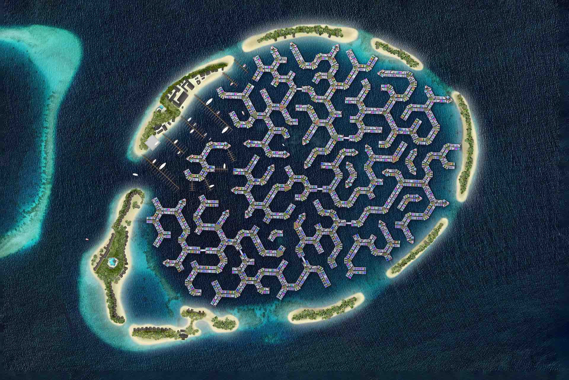 Floating city, city on water
