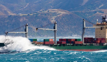 ship, container ship, vessel, waves, shipping