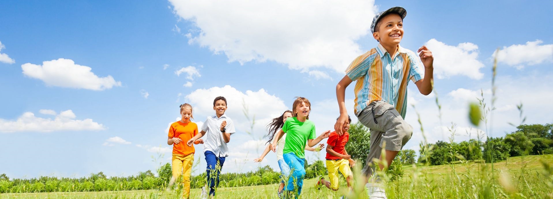 child, children, field, nature, sunny