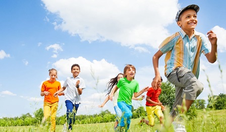child, children, field, nature, sunny