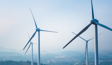 Wind farm close up