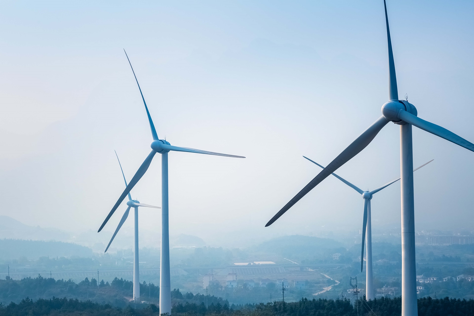 Wind farm close up