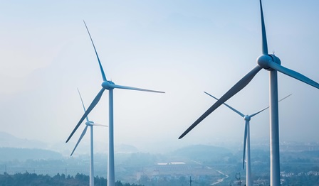 Wind farm close up