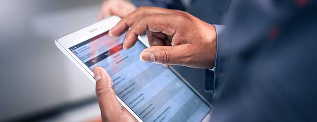 Man using tablet