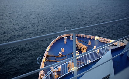 Bow of TT-Line's MS Robin Hood