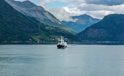 ship in the fjord