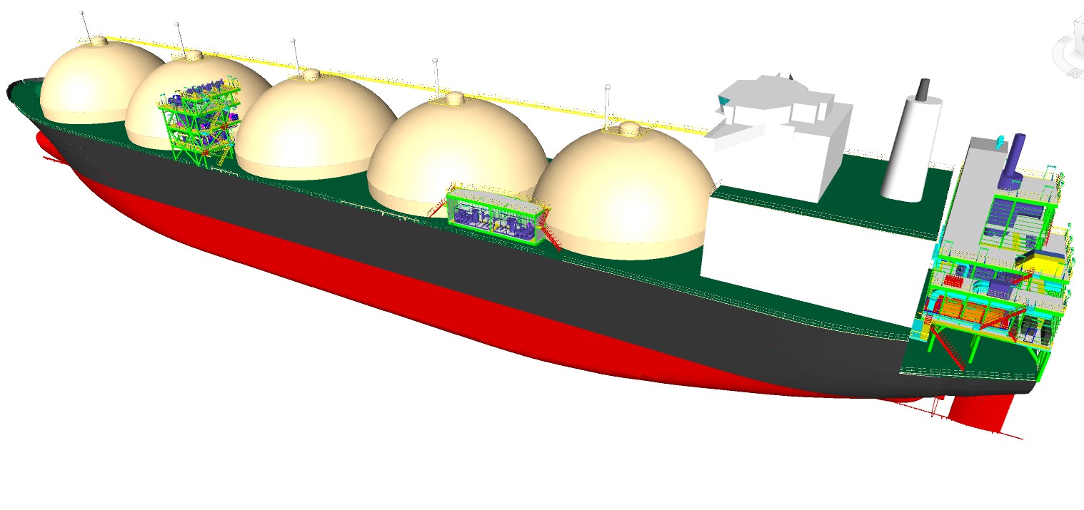 Figure 4. The layout of the former LNG carrier after conversion to an FSRU.