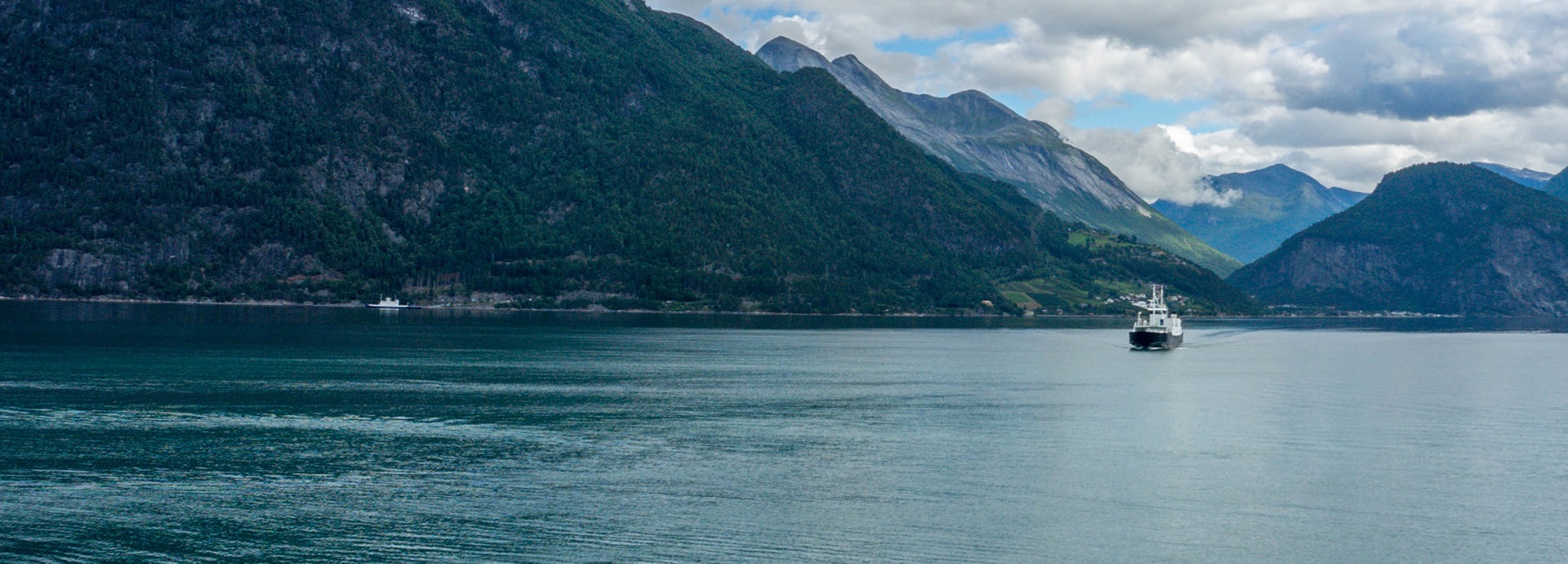 ship in a fjord
