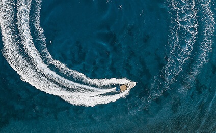 Ship from a bird's-eye view