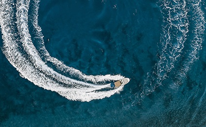 Ship from a bird's-eye view