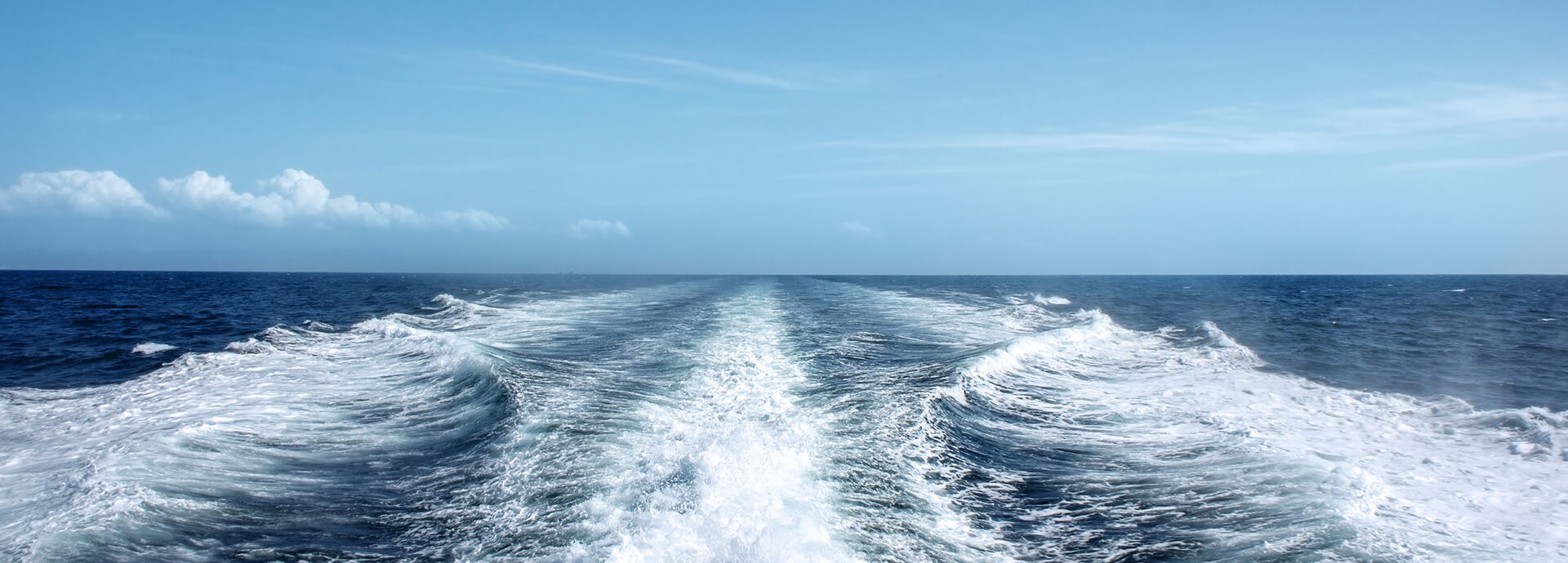Water whipped up by ship