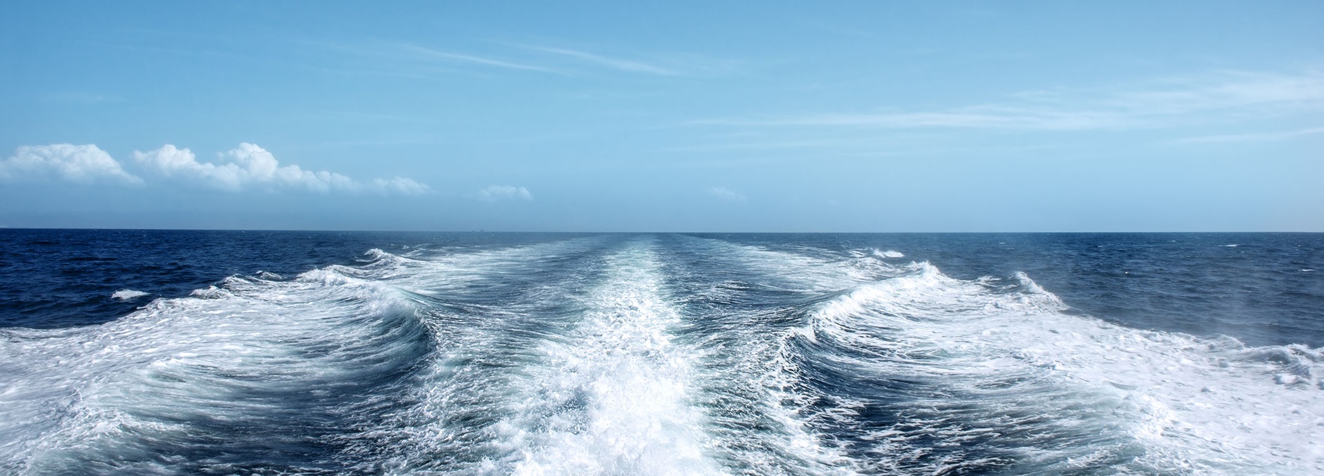 Water whipped up by ship