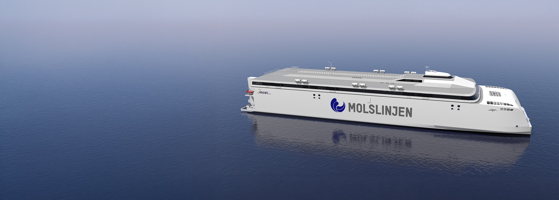 3D illustration of Molslinjen ferry