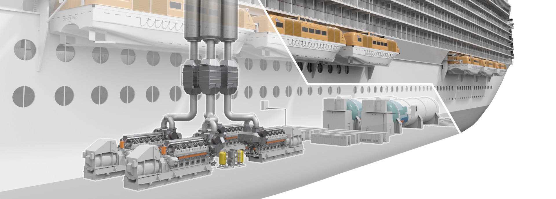 Rendering of Wärtsilä 46ts-df cruise vessel