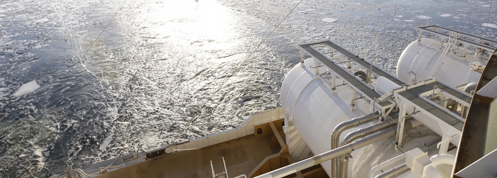 LNG tanks on top of Viking Grace