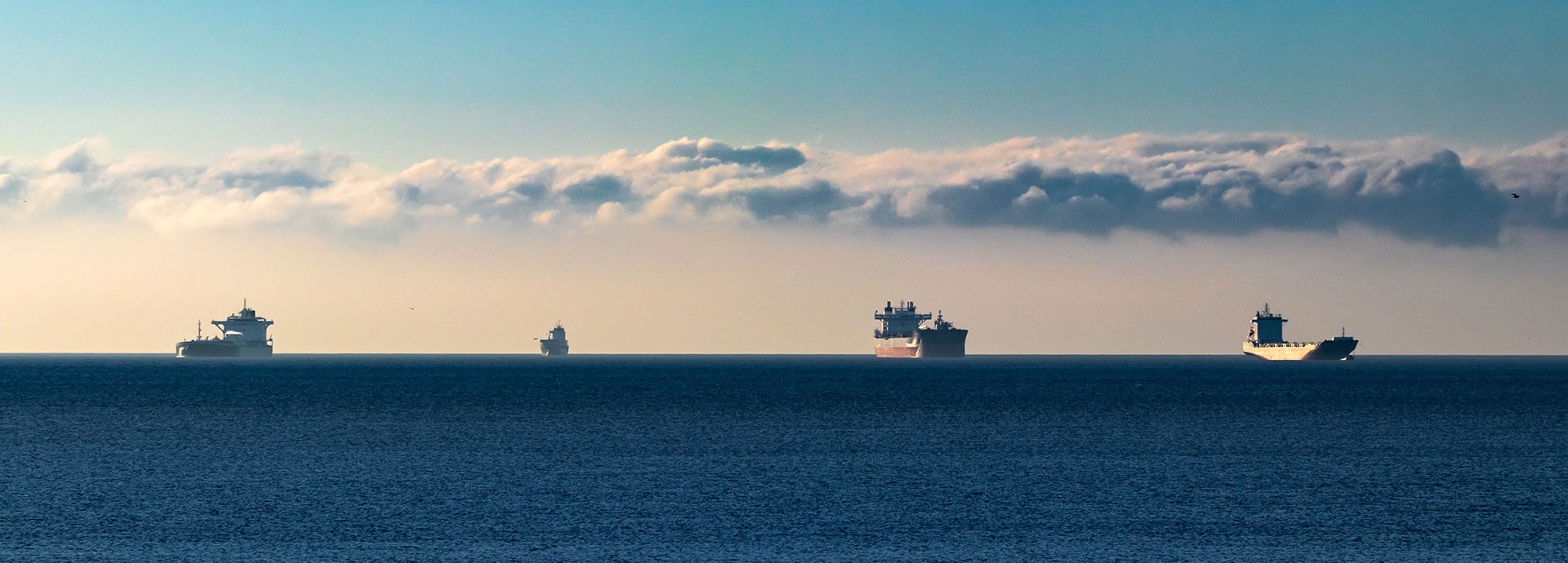 Container ships at sea