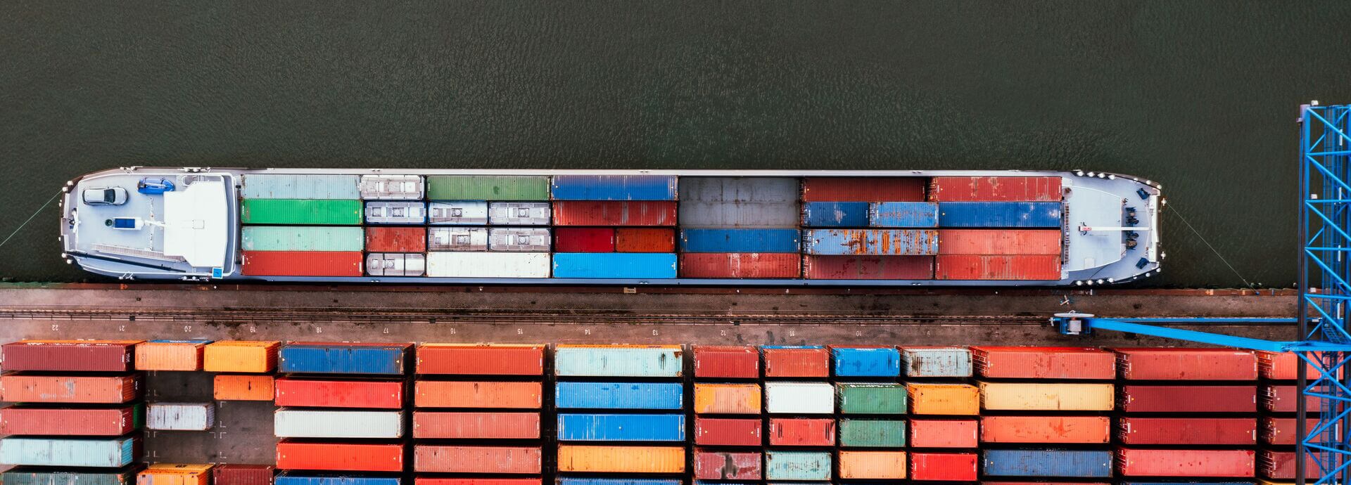 Container ship in harbour