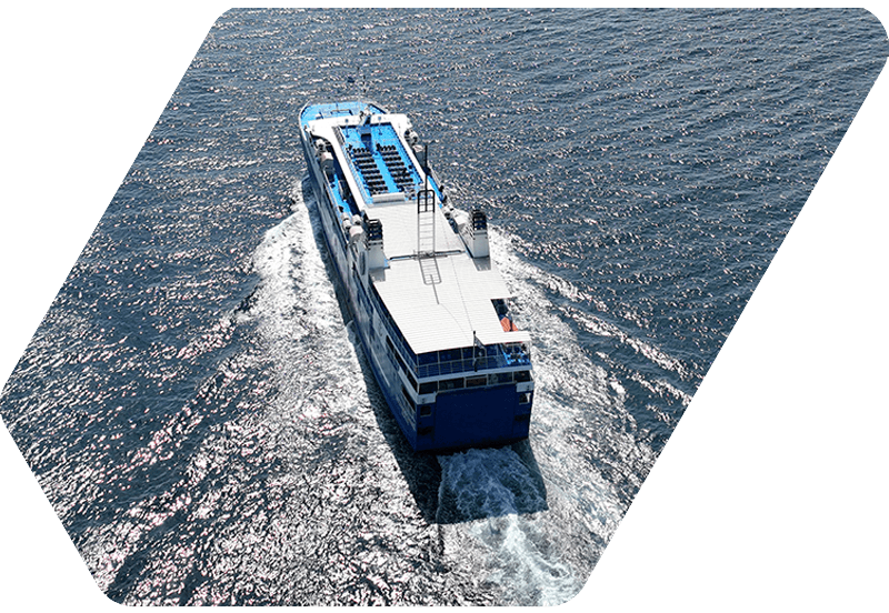 ferry that travels across the sea