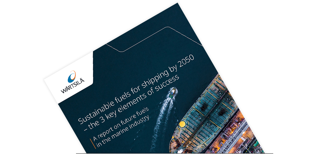 Sustainable fuels for shipping by 2050 - Wartsila report cover