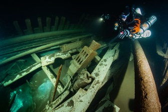 A diver explores the fluty A diver explores the fluty
