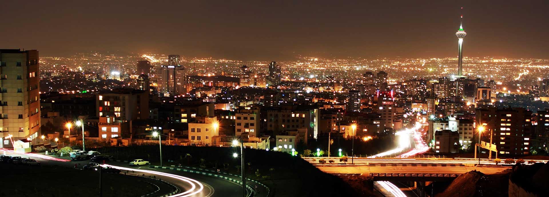 tehran skyline at night
