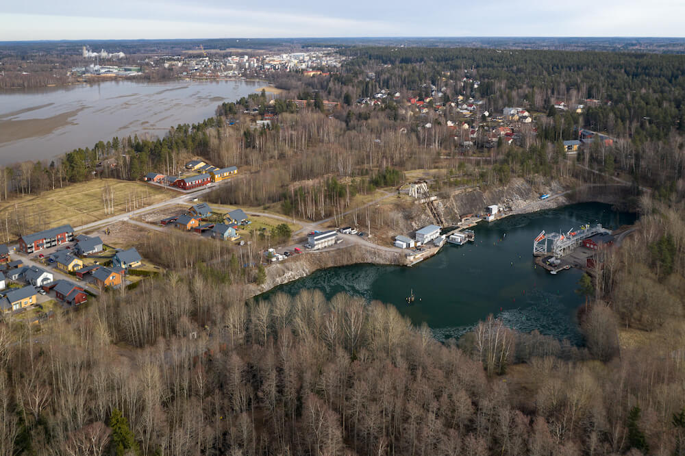 Ojamo diving centre from the air