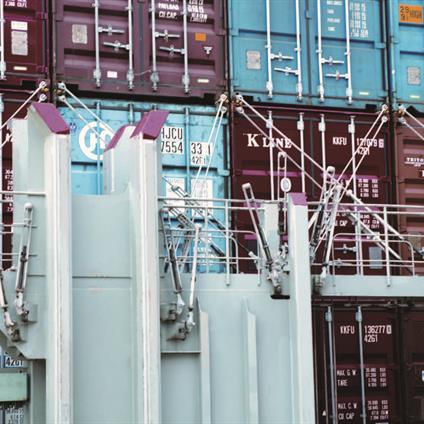 Container lashing equipment, container-securing equipment