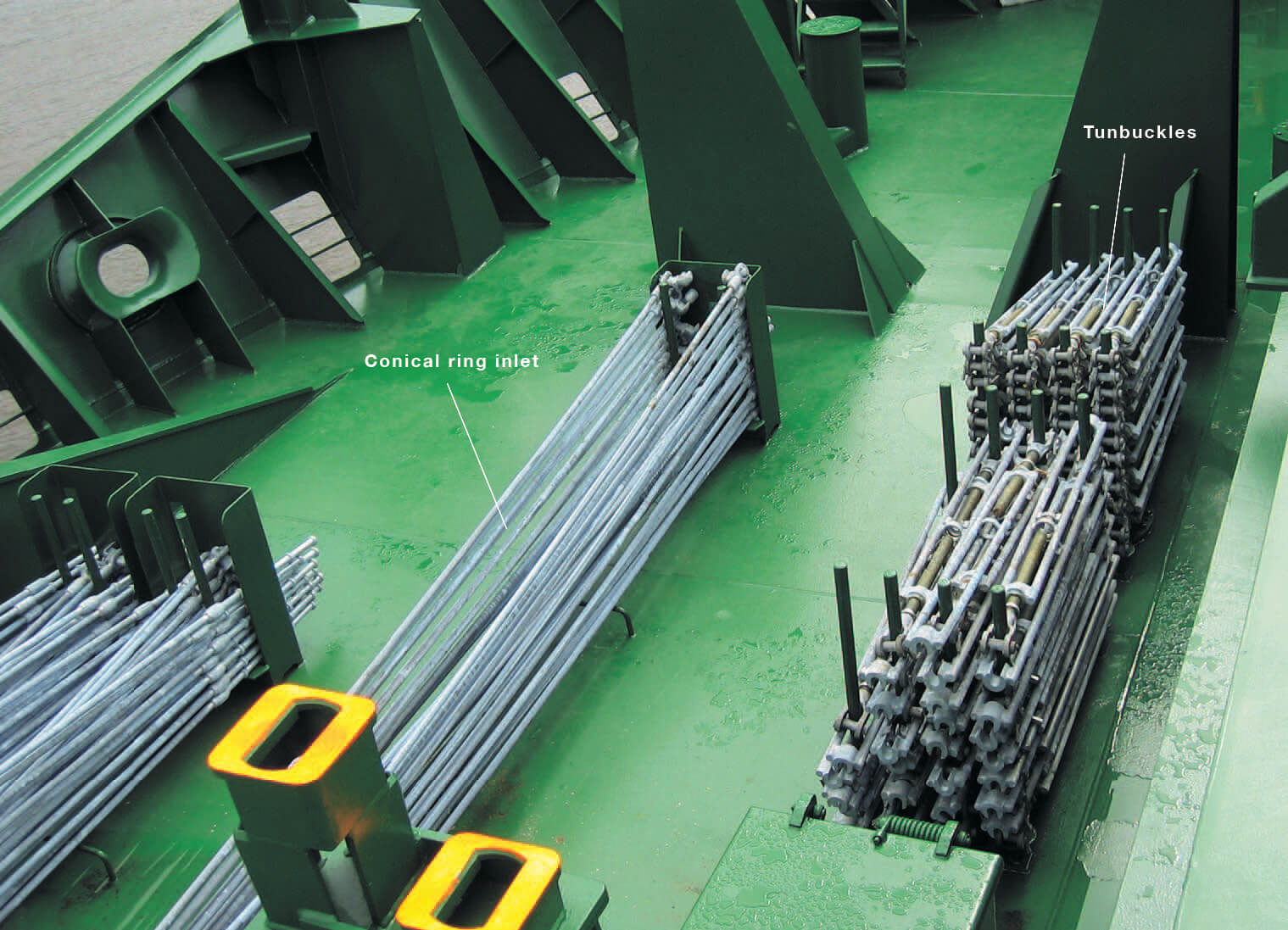 Container lashing equipment, container-securing equipment