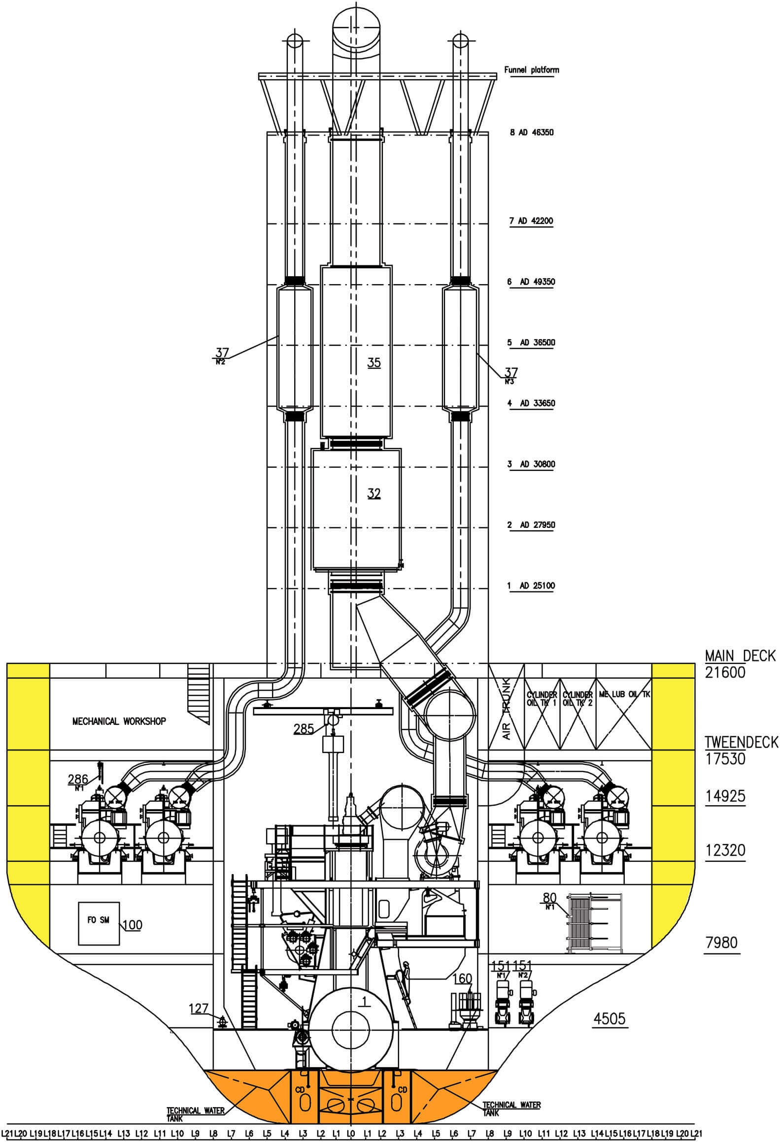 Engine room arrangement