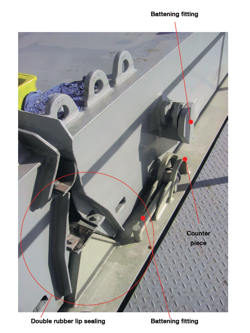 Hatch cover panel seals 