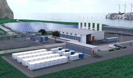 Rendering of Wärtsilä hybrid powerplant