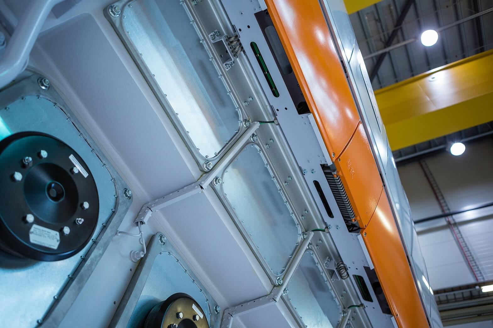 A close-up of the side of the Wartsila 31SG gas engine
