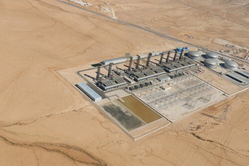 Aerial view of power plant