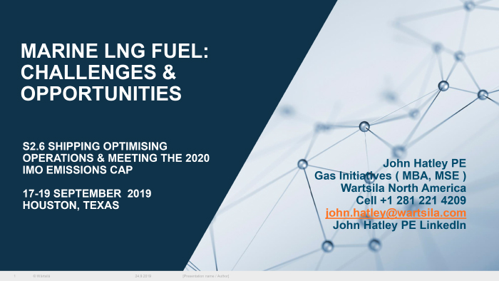 Marine LNG fuels – challenges and opportunities