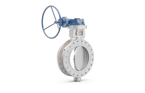 Illustration of a new Wärtsilä Shipham Valves 8-inch size, 150 lbs duplex butterfly valve.