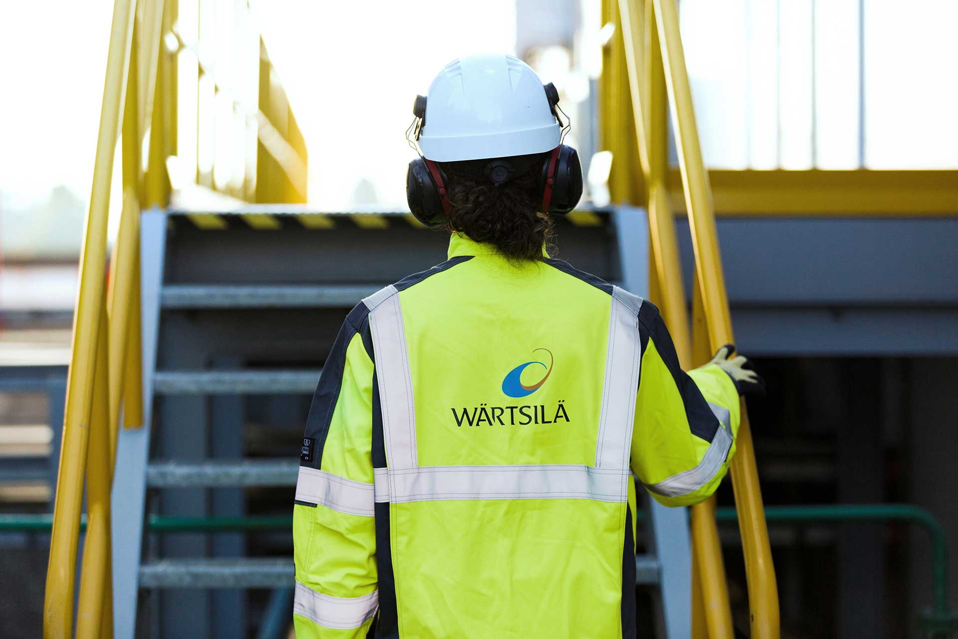 Engineer outside a power plant