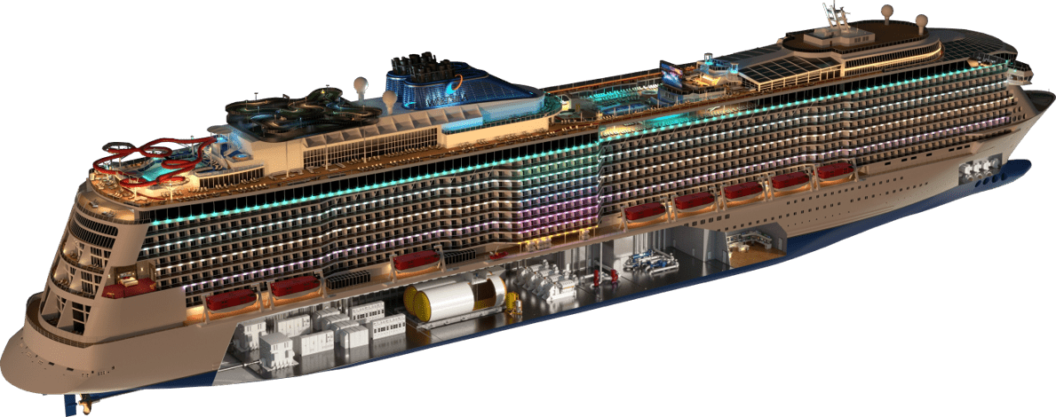 where is engine on cruise ship