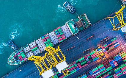 container terminal in the harbour