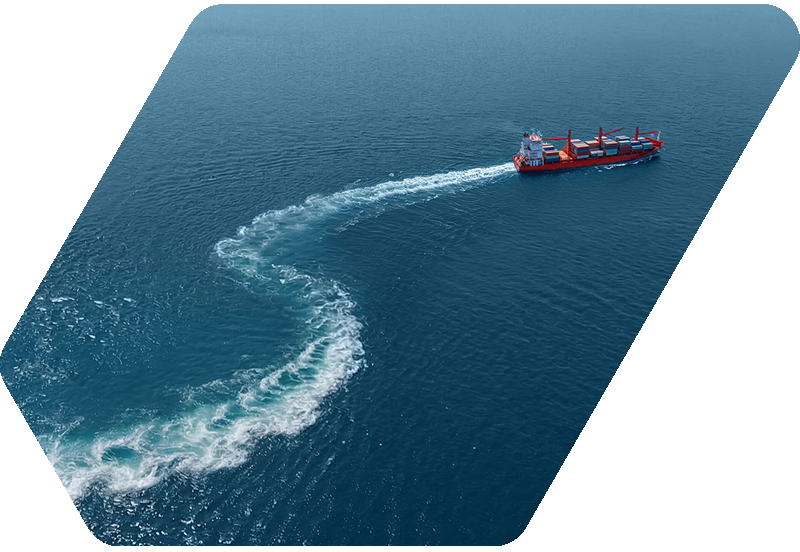 container ship from bird's eye view