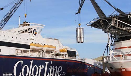 Scrubber being installed on Color Line vessel