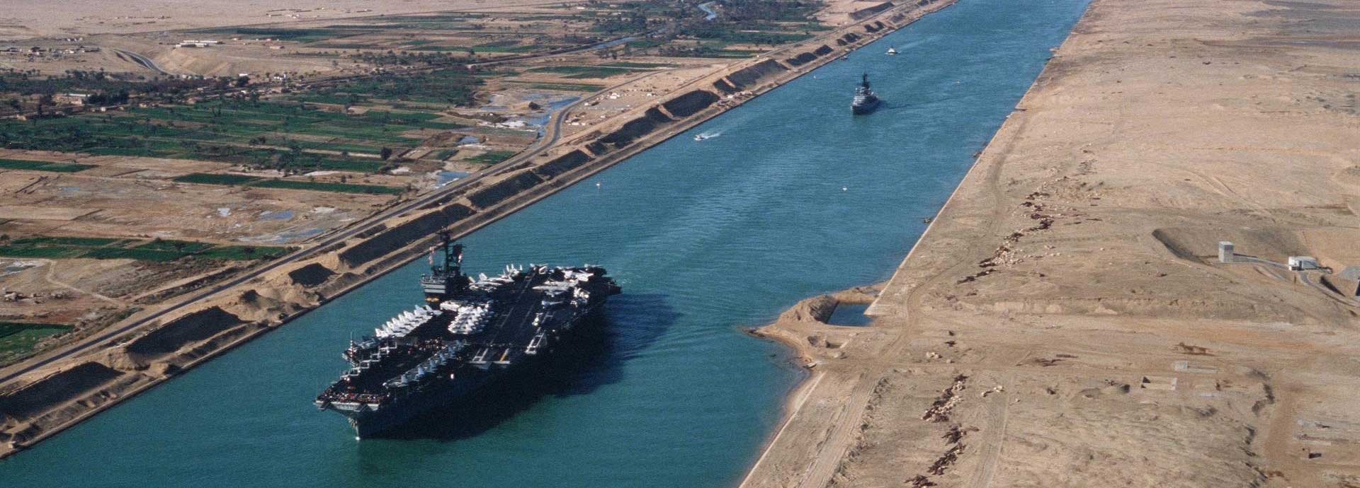 USS America in the Suez canal 1981