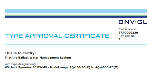 IMO G8 certificate for Aquarius EC BWMS