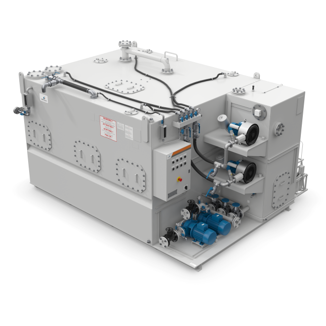 Sewage treatment plants for ships and offshore platforms.
